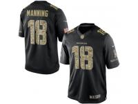 Men Nike NFL Denver Broncos #18 Peyton Manning Black Salute to Service Limited Jersey