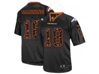 Men Nike NFL Denver Broncos #18 Peyton Manning New Lights Out Black Limited Jersey