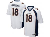 Men Nike NFL Denver Broncos #18 Peyton Manning Road White Game Jersey