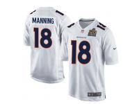 Men Nike NFL Denver Broncos #18 Peyton Manning Super Bowl 50 Game White Jersey