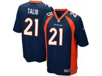 Men Nike NFL Denver Broncos #21 Aqib Talib Navy Blue Game Jersey