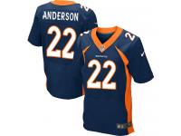 Men Nike NFL Denver Broncos #22 C.J. Anderson Authentic Elite Navy Blue Jersey