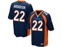 Men Nike NFL Denver Broncos #22 C.J. Anderson Navy Blue Game Jersey