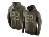 Men Nike NFL Denver Broncos #22 C.J. Anderson Olive Salute To Service KO Performance Hoodie