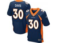 Men Nike NFL Denver Broncos #30 Terrell Davis Authentic Elite Navy Blue Jersey