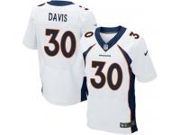 Men Nike NFL Denver Broncos #30 Terrell Davis Authentic Elite Road White Jersey