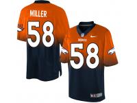 Men Nike NFL Denver Broncos #58 Von Miller OrangeNavy Fadeaway Limited Jersey