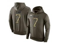 Men Nike NFL Denver Broncos #7 John Elway Olive Salute To Service KO Performance Hoodie