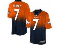 Men Nike NFL Denver Broncos #7 John Elway OrangeNavy Fadeaway Limited Jersey