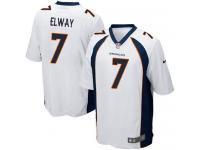 Men Nike NFL Denver Broncos #7 John Elway Road White Game Jersey