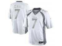 Men Nike NFL Denver Broncos #7 John Elway White Platinum Limited Jersey