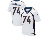 Men Nike NFL Denver Broncos #74 Ty Sambrailo Authentic Elite Road White Jersey