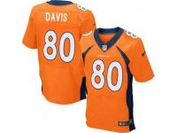 Men Nike NFL Denver Broncos #80 Vernon Davis Authentic Elite Orange Jersey