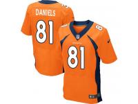 Men Nike NFL Denver Broncos #81 Owen Daniels Authentic Elite Home Orange Jersey