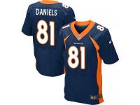 Men Nike NFL Denver Broncos #81 Owen Daniels Authentic Elite Navy Blue Jersey