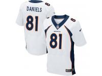 Men Nike NFL Denver Broncos #81 Owen Daniels Authentic Elite Road White Jersey