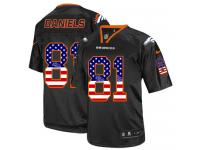 Men Nike NFL Denver Broncos #81 Owen Daniels Black USA Flag Fashion Limited Jersey