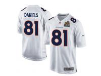 Men Nike NFL Denver Broncos #81 Owen Daniels Super Bowl 50 Game White Jersey