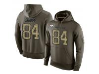 Men Nike NFL Denver Broncos #84 Shannon Sharpe Olive Salute To Service KO Performance Hoodie