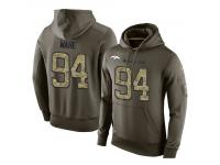 Men Nike NFL Denver Broncos #94 DeMarcus Ware Olive Salute To Service KO Performance Hoodie