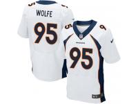 Men Nike NFL Denver Broncos #95 Derek Wolfe Authentic Elite Road White New Jersey