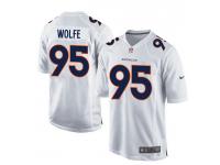 Men Nike NFL Denver Broncos #95 Derek Wolfe Game White Jersey