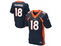 Men Nike NFL Nike Denver Broncos Peyton Manning Authentic Elite Navy Blue Jersey