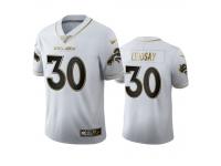 Men Phillip Lindsay Broncos White 100th Season Golden Edition Jersey