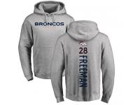 Men Royce Freeman Ash Backer NFL Nike Denver Broncos #28 Pullover Hoodie