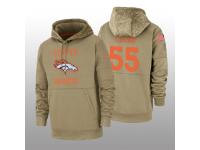 Men's 2019 Salute to Service Bradley Chubb Broncos Tan Sideline Therma Hoodie Denver Broncos