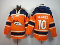 Men's Denver Broncos #10 Emmanuel Sanders Blue-Orange Sawyer Hooded Sweatshirt Stitched Jersey