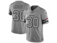 Men's Denver Broncos #30 Phillip Lindsay Gray Team Logo Gridiron Limited Football Jersey