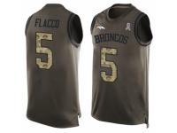 Men's Denver Broncos #5 Joe Flacco Green Salute to Service Tank Top Football Jersey