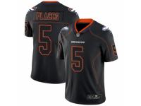 Men's Denver Broncos #5 Joe Flacco Limited Lights Out Black Rush Football Jersey