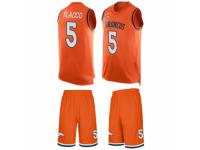 Men's Denver Broncos #5 Joe Flacco Orange Tank Top Suit Football Jersey