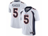 Men's Denver Broncos #5 Joe Flacco White Vapor Untouchable Limited Player Football Jersey