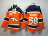 Men's Denver Broncos #58 Von Miller Blue-Orange Sawyer Hooded Sweatshirt Stitched Jersey