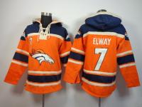 Men's Denver Broncos #7 John Elway Blue-Orange Sawyer Hooded Sweatshirt Stitched Jersey