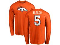 Men's Denver Broncos Joe Flacco NFL Pro Line Orange Any Name & Number Logo Long Sleeve T-Shirt