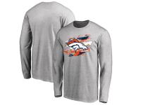 Men's Denver Broncos NFL Pro Line by Fanatics Branded Heathered Gray True Colors Long Sleeve T-Shirt