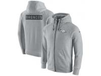 Men's Denver Broncos Nike Gridiron Gray 2.0 Full-Zip Hoodie - Ash