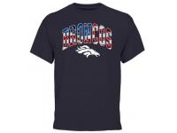 Men's Denver Broncos Pro Line Navy Banner Wave T-Shirt