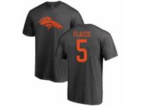 Men's Football Denver Broncos #5 Joe Flacco Ash One Color T-Shirt