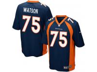 Men's Game Menelik Watson #75 Nike Navy Blue Alternate Jersey - NFL Denver Broncos