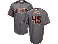 Men's Majestic Arizona Diamondbacks #45 Kevin Jepsen Grey Road Cool Base MLB Jersey