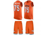 Men's Menelik Watson #75 Nike Orange Jersey - NFL Denver Broncos Tank Top Suit