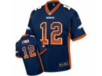 Men's Nike Denver Broncos #12 Paxton Lynch Elite Navy Blue Drift Fashion NFL Jersey