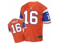 Men's Nike Denver Broncos #16 Bennie Fowler Elite Orange Throwback NFL Jersey