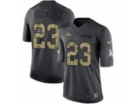 Men's Nike Denver Broncos #23 Devontae Booker Limited Black 2016 Salute to Service NFL Jersey