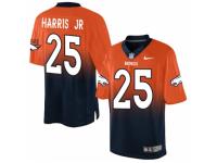 Men's Nike Denver Broncos #25 Chris Harris Jr Limited Orange Navy Fadeaway NFL Jersey